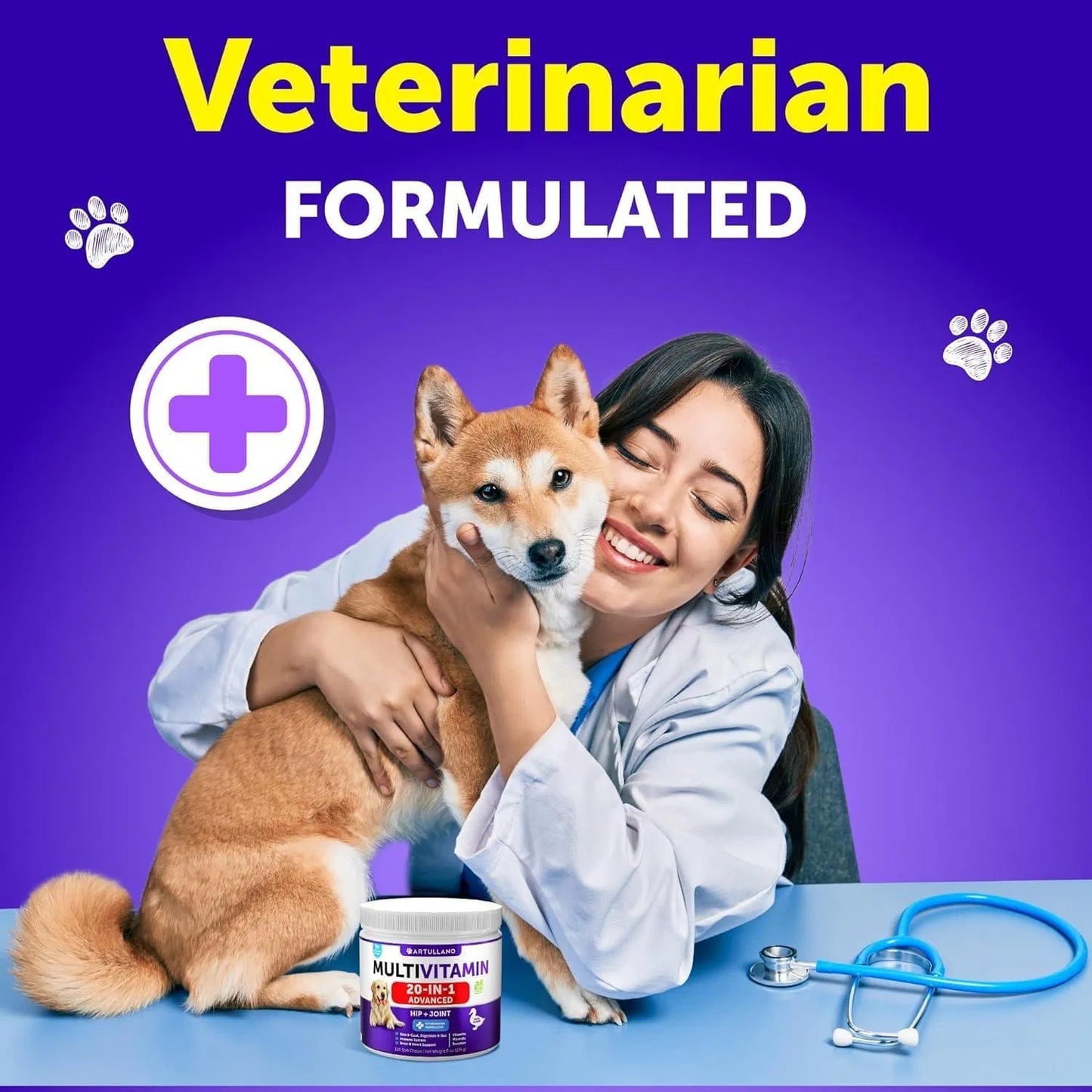 Dog Multivitamin Chewable With Glucosamine 20 In 1 Dog Vitamins And Supplements Senior