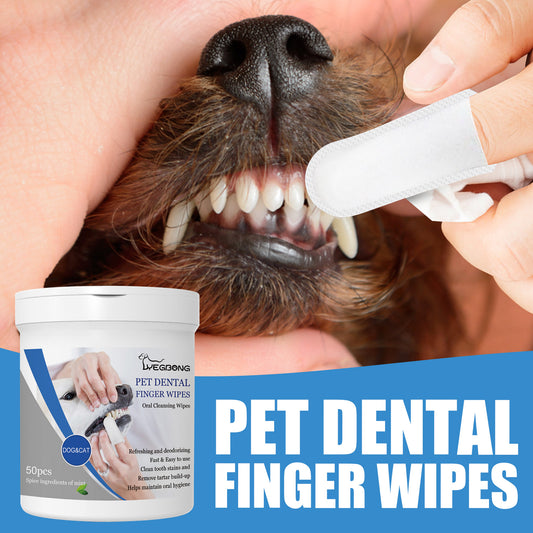 Pet Dental Finger Wipes, Bad Breath Tartar Teeth Yellow Dog Clean Mouth Care Finger Cover