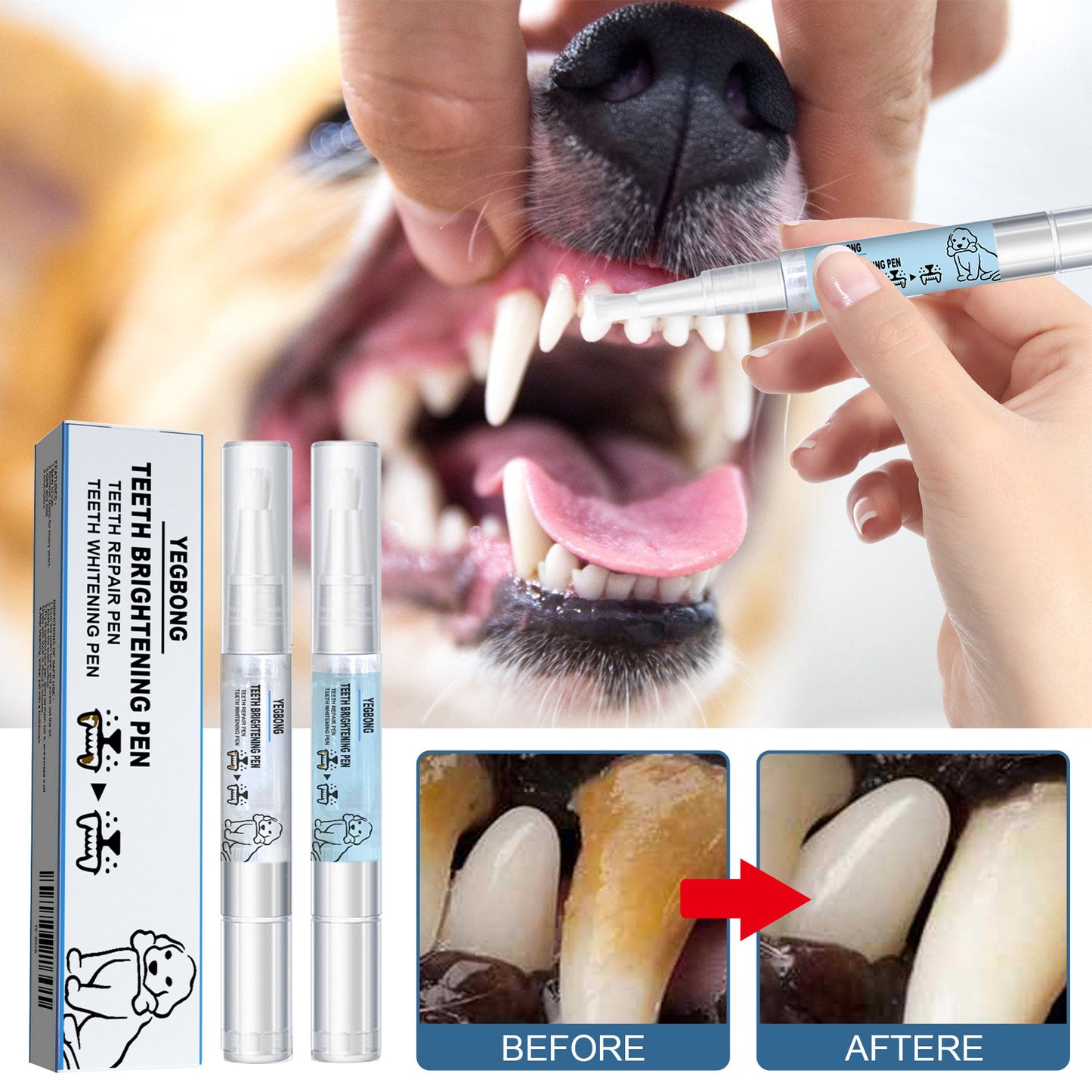 Pet teething pen, dog, cat, tartar, tartar cleaning tool