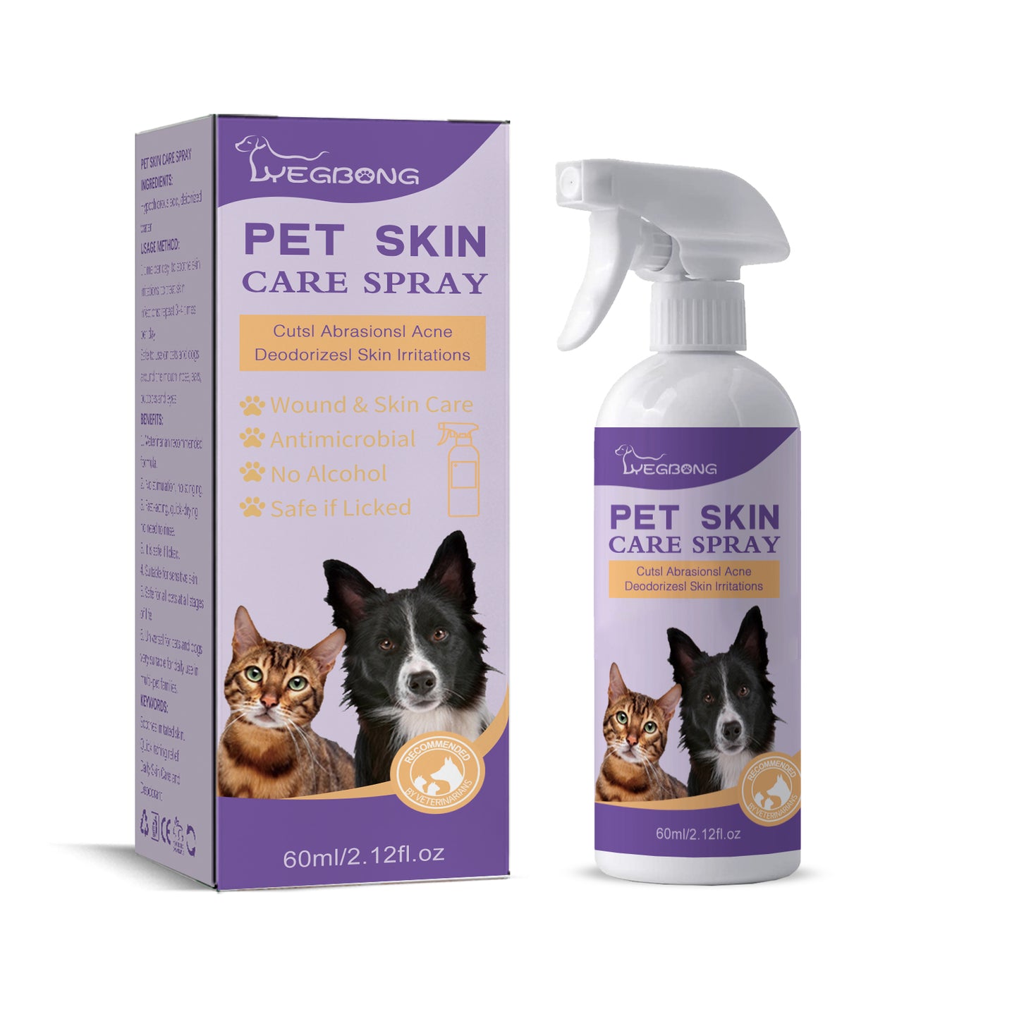 Pet Skin Relief Spray, Relieves Dog And Cat Skin Itchiness Eliminates