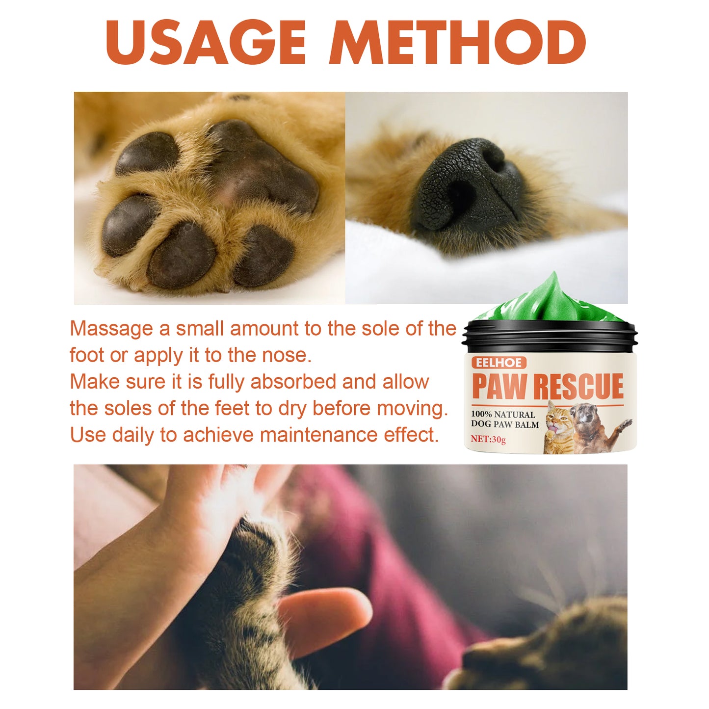 Pet Paw Balm For Cats And Dogs Foot Pad Protective Oil
