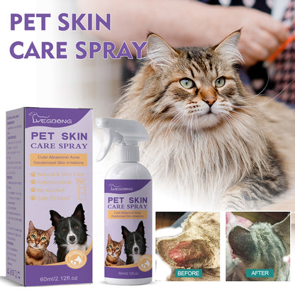 Pet Skin Relief Spray, Relieves Dog And Cat Skin Itchiness Eliminates