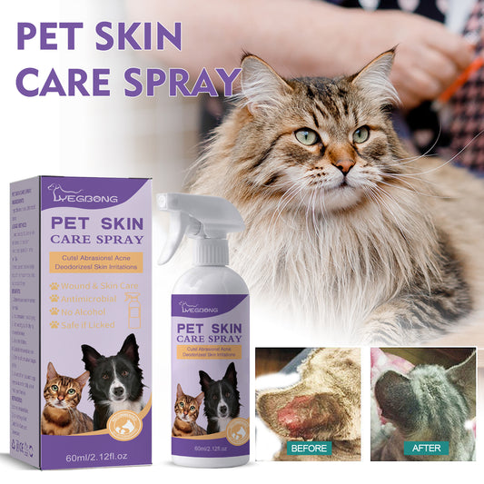 Pet Skin Relief Spray, Relieves Dog And Cat Skin Itchiness Eliminates