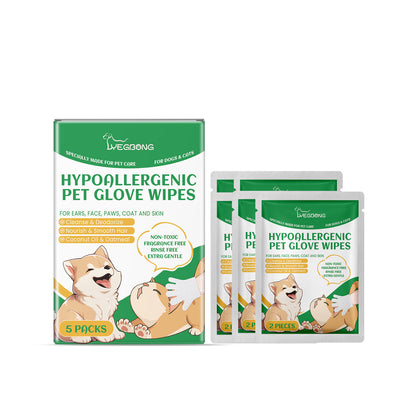 Pet Disposable Cleaning Gloves Dog Cat Hair And Skin Gentle Cleaning Care Gloves