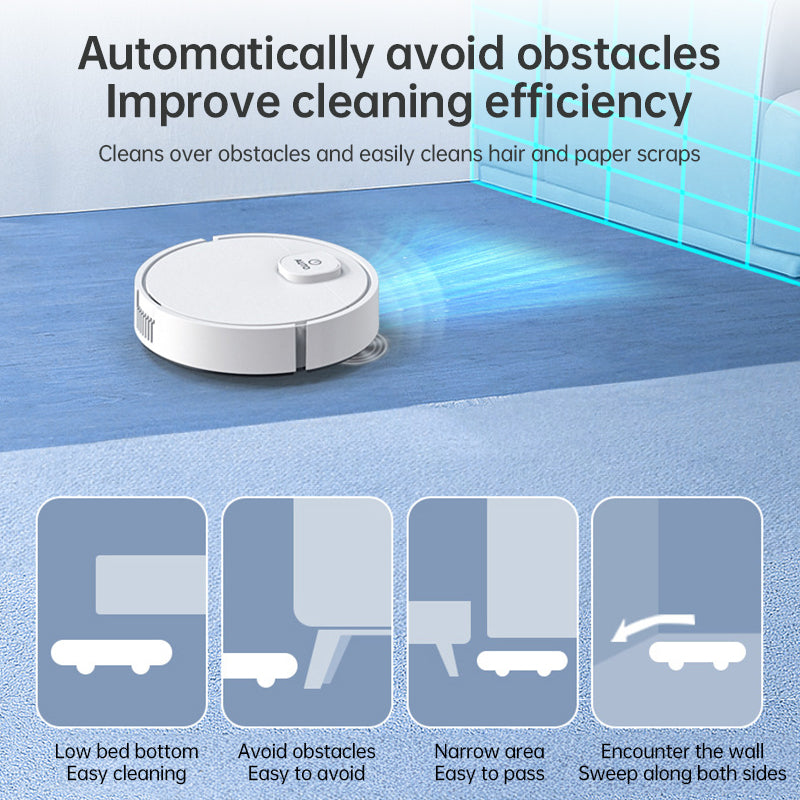3-in-1 Sweeping Robot: USB Charging, 1000Pa Suction, Auto-Clean for Pet Hair