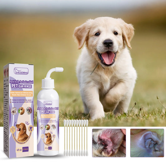 Pet Ear Cleaner, Cats And Dogs Relieves Ear Canal Odors Cleaning Earwax