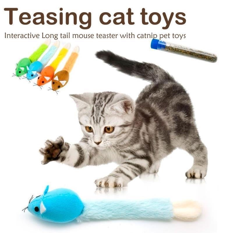 Long Tail Mouse Cat Teaster Toys Funny Pet Toys