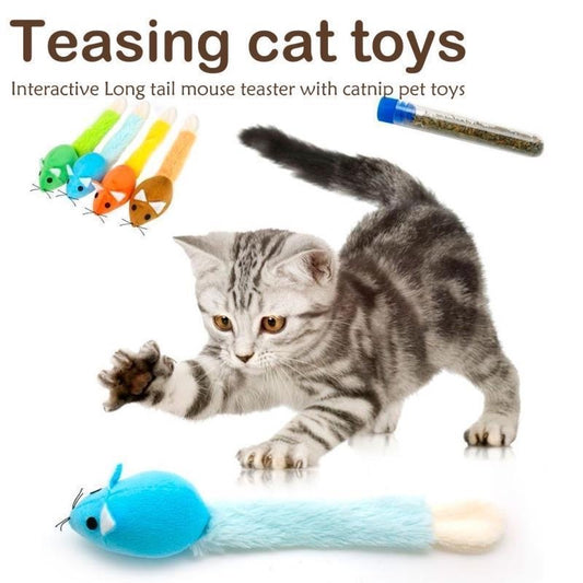 Long Tail Mouse Cat Teaster Toys Funny Pet Toys