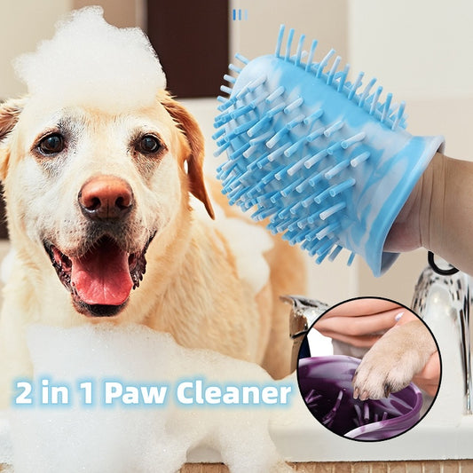 2 In 1 Dog Paw Cleaner Cup Soft Pet Dog Foot Cleaning